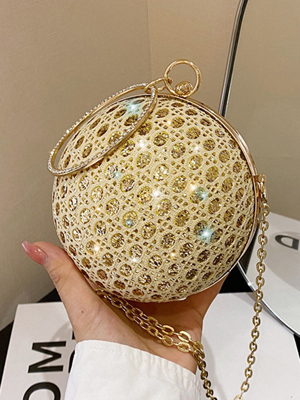 Sac à main géométrique brillant à chaîne, à strass