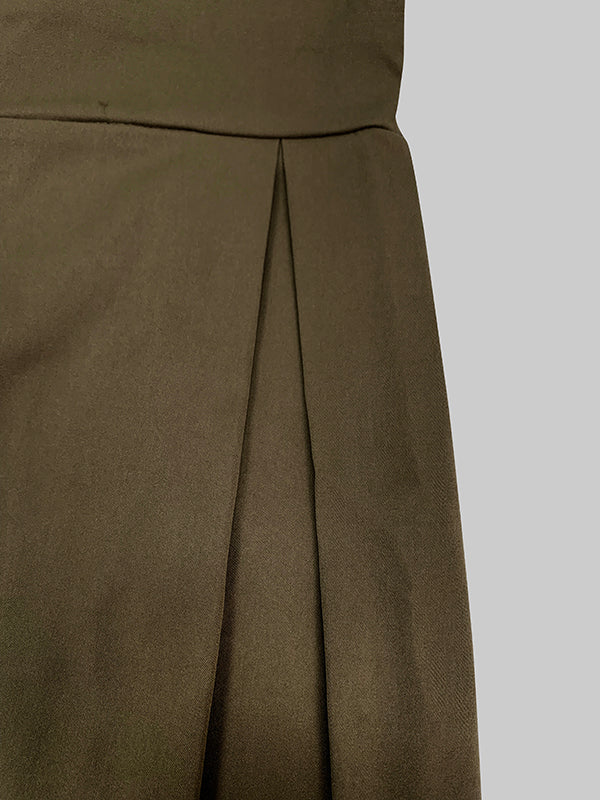 Combinaison ample boutonnée à manches longues, sans ceinture, à col en V, couleur unie
