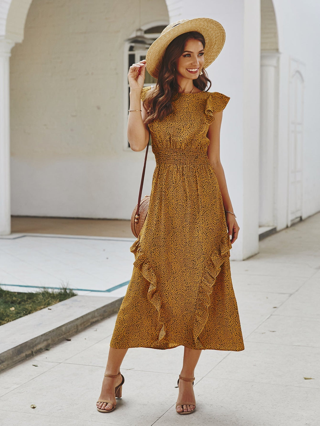 Camila - Robe midi avec volants