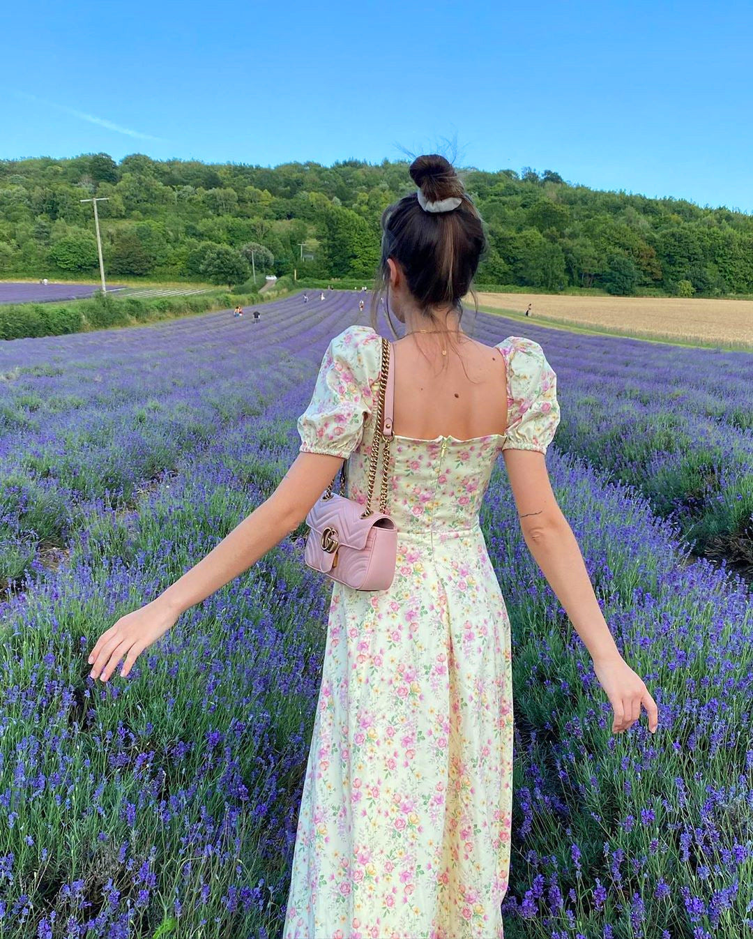 Leonarda - Robe maxi à fleurs avec manches bouffantes