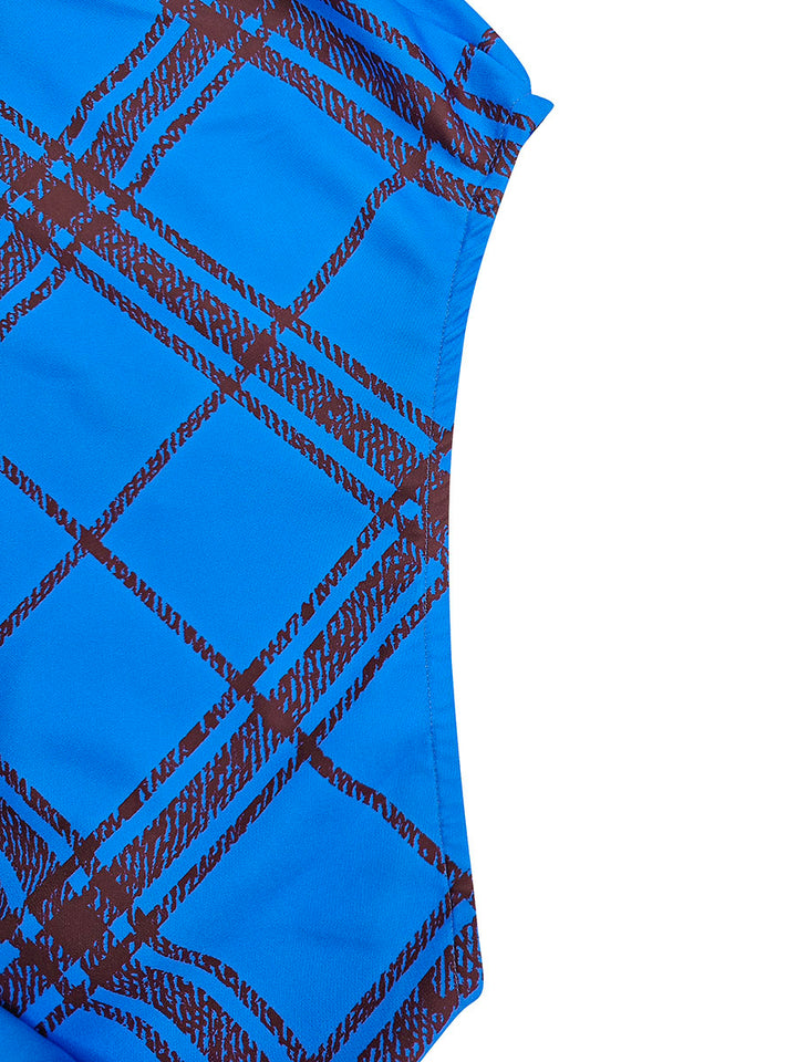 Robe courte asymétrique plissée à manches longues, à manches bouffantes, à carreaux, asymétrique à une épaule, couleur contrastée