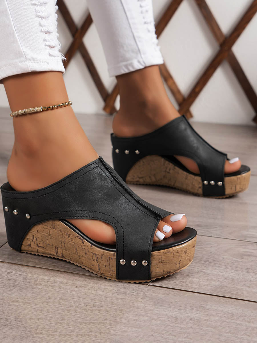 Mules ajourées à bout ouvert