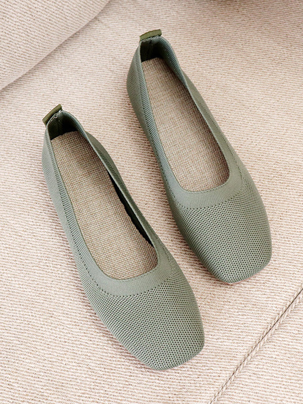 Chaussures plates respirantes de couleur unie