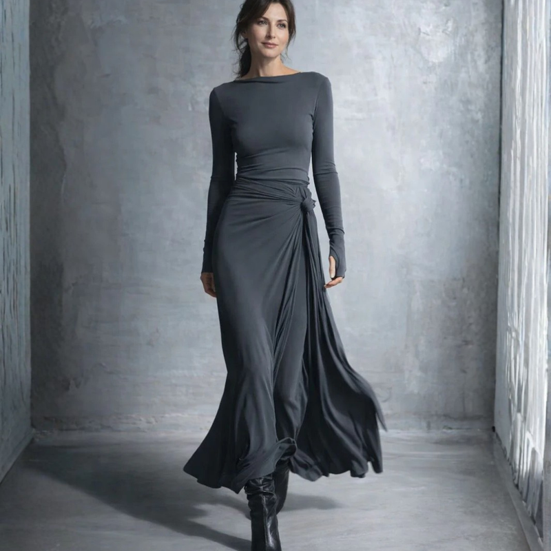 Joeena – Robe Maxi avec Nœud Latéral
