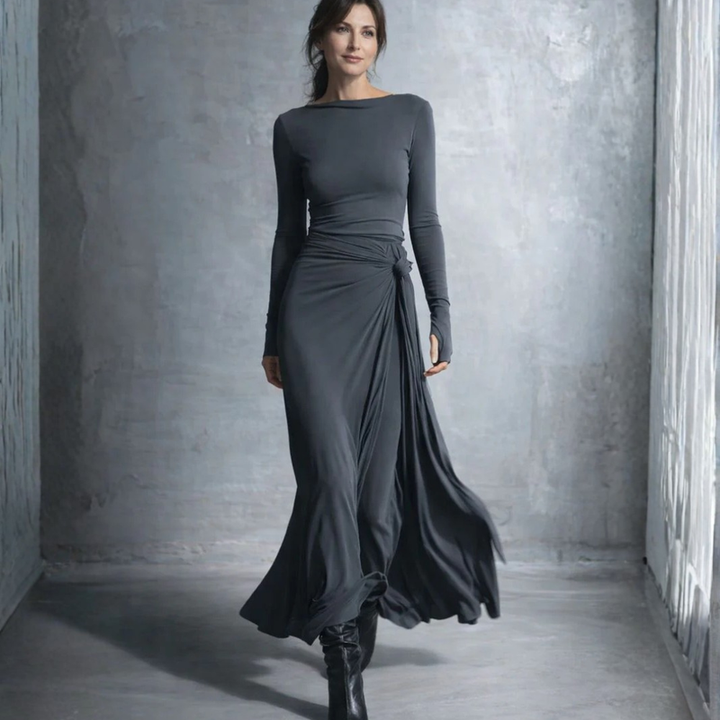 Joeena – Robe Maxi avec Nœud Latéral