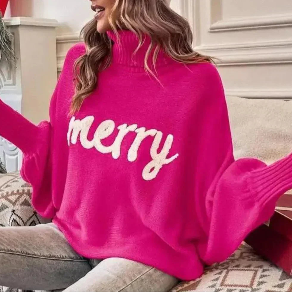 Emerie – pull à col roulé festif et chaud pour femmes