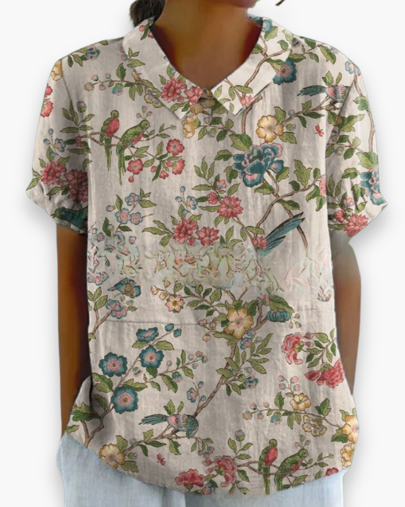 Blouse à fleurs décontractée pour femmes | Ample