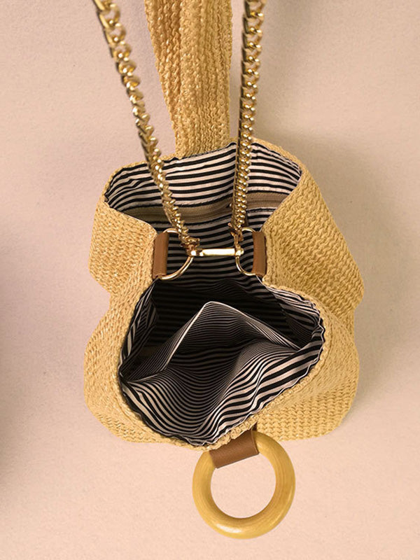 Sac à main décontracté à tissage simple