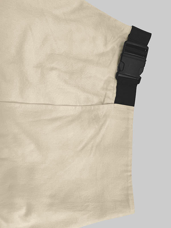 Jupe ample asymétrique coupe trapèze, à taille élastique, à poches, à empiècements