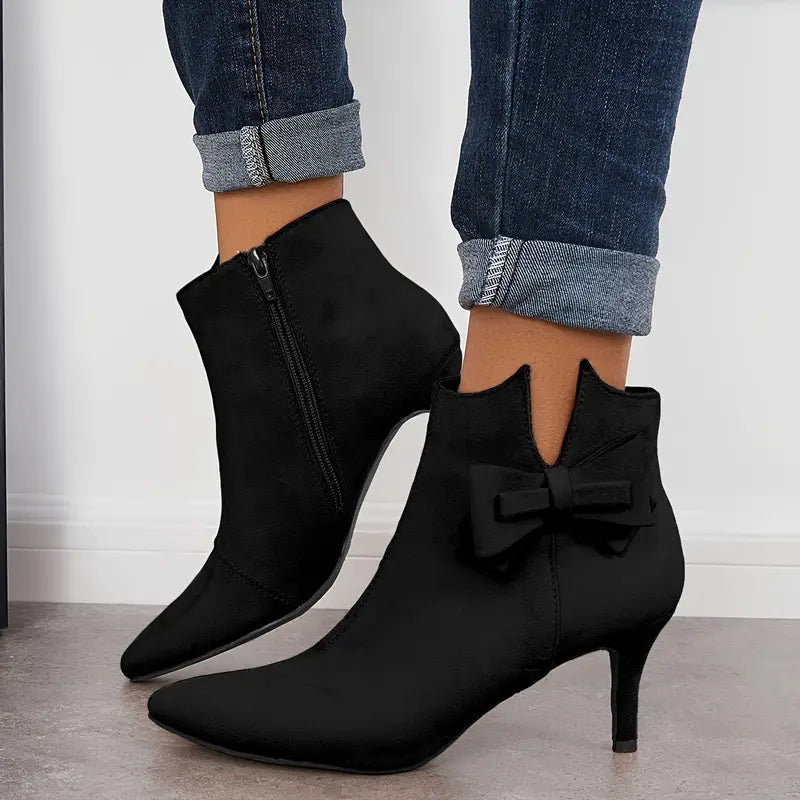 Bottines en daim avec fermeture éclair pour femmes