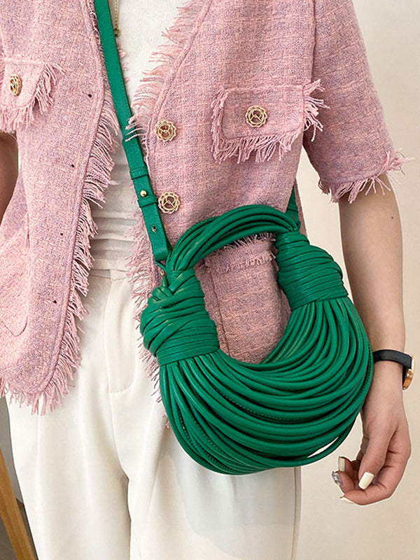 Sac à pompons, couleur unie