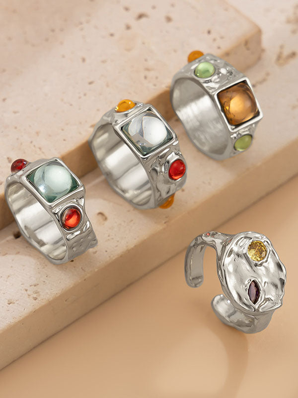 Bague géométrique à strass