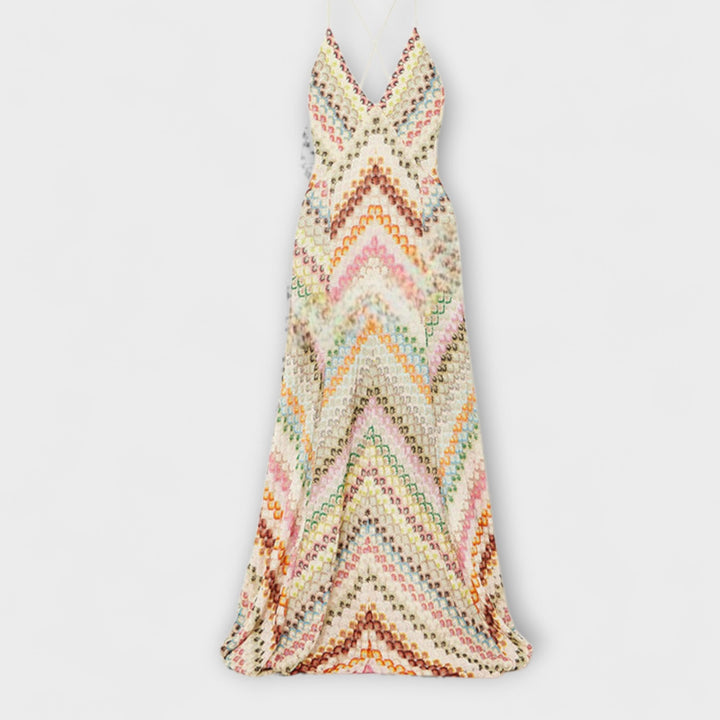 Remi - Missoni Robe Maxi à Motif Chevron Multicolore
