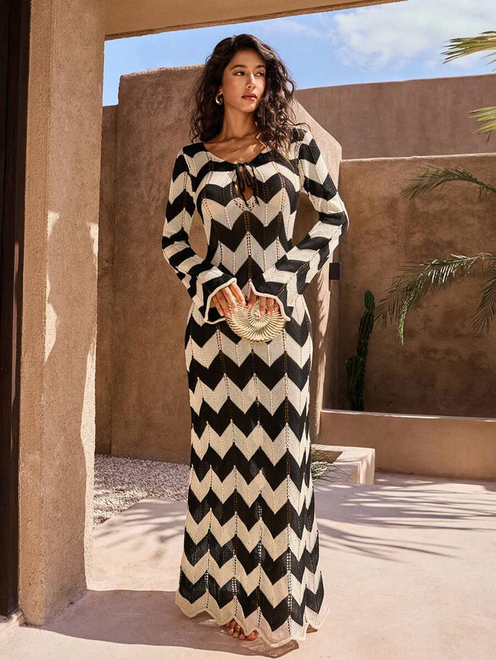 Maya | Robe maxi tricotée avec lacets