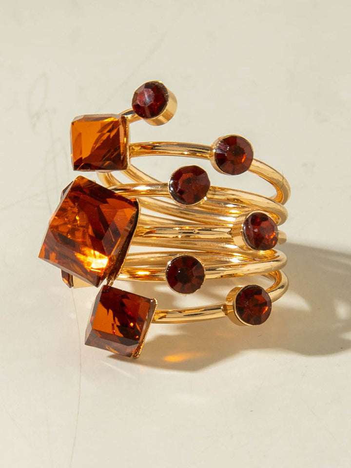 Bague géométrique à strass