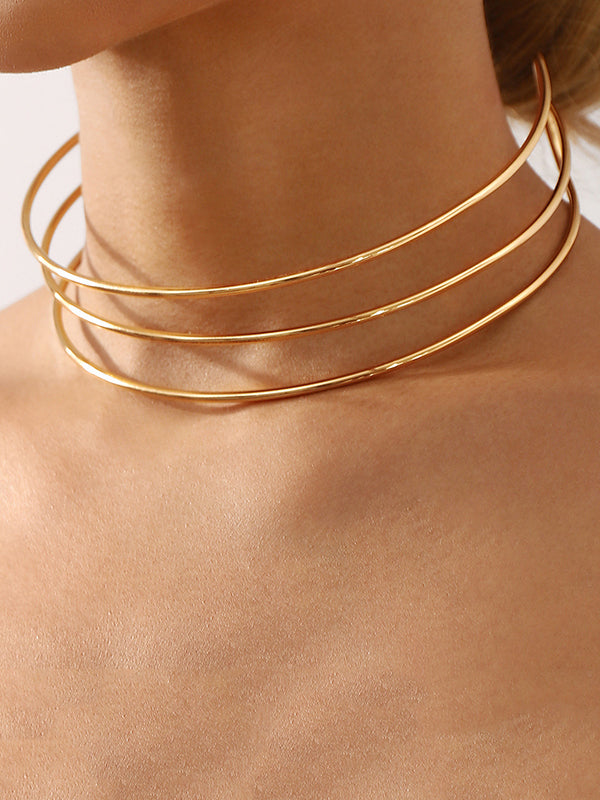 Normcore géométrique ringent collier ras du cou colliers accessoires