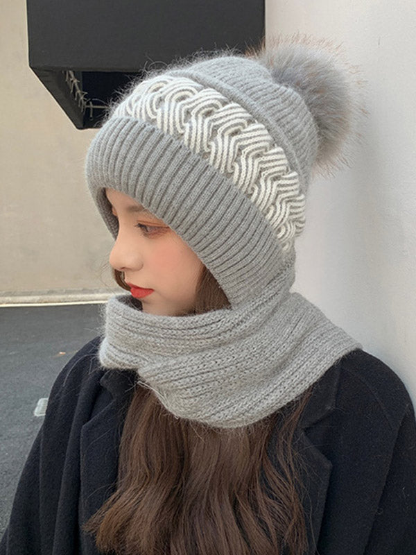 Ensemble écharpe et bonnet en jacquard, 7 coloris