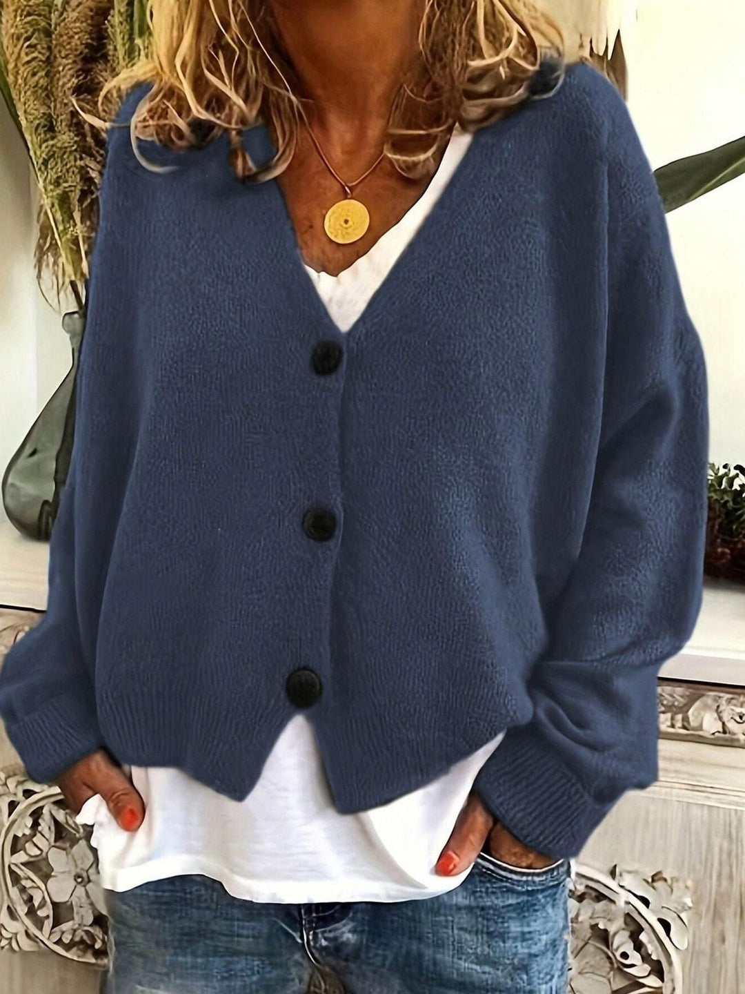 Gilet pour femmes, Tricot épais et coupe décontractée - Elvarine