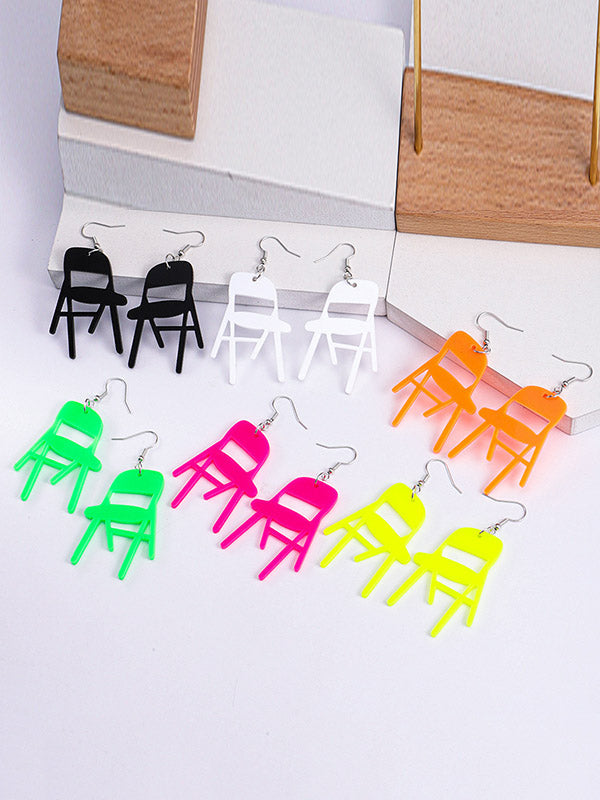 Boucles d'oreilles pendantes géométriques couleur unie
