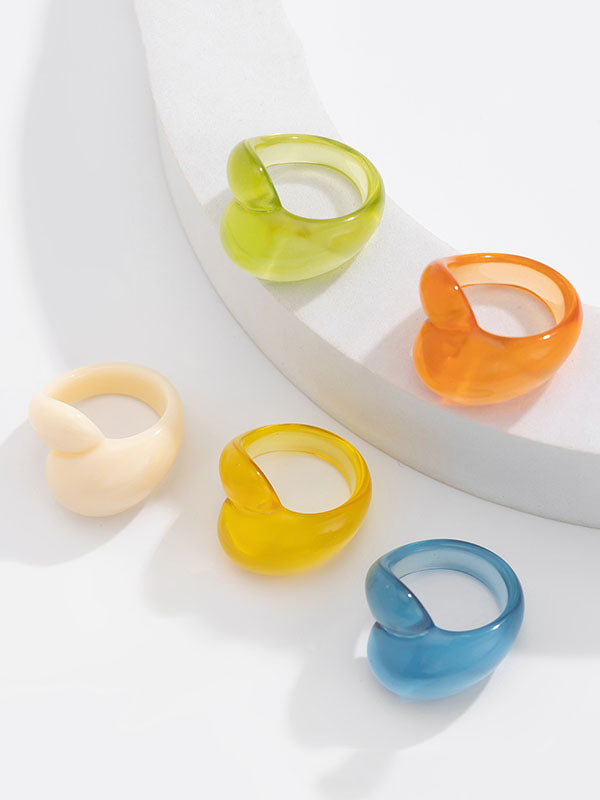 Bague géométrique couleur unie