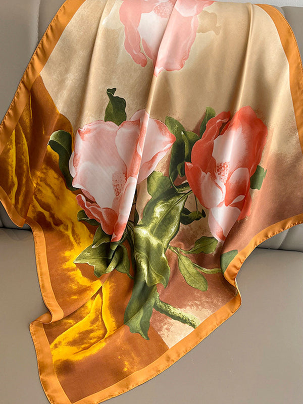 Écharpe carrée à imprimé floral