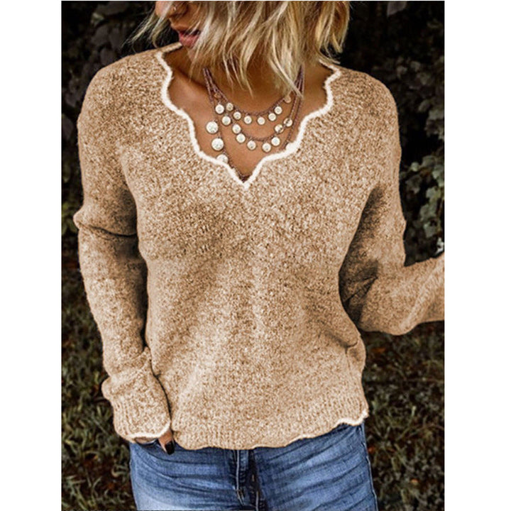 Pull en tricot à col en V pour femmes | Style élégant et confortable