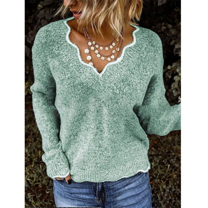 Pull en tricot à col en V pour femmes | Style élégant et confortable