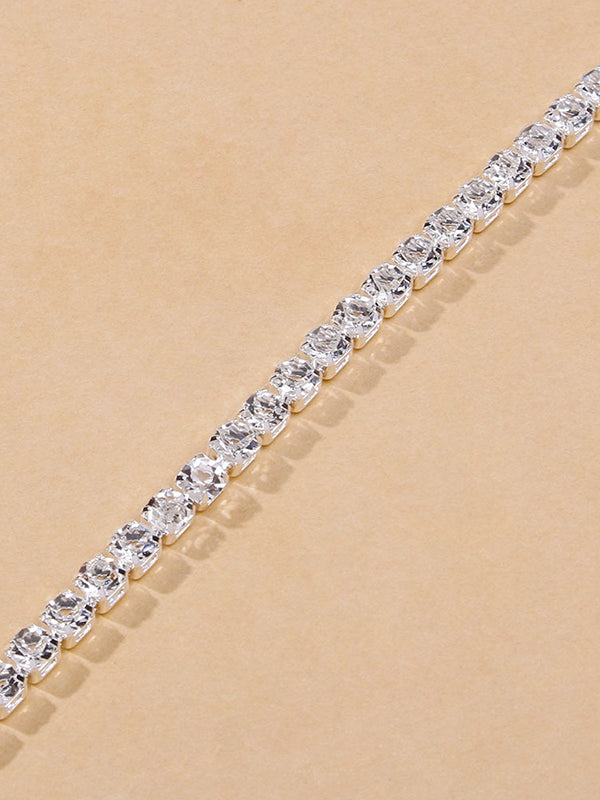 Chaîne de pied simple en strass brillant