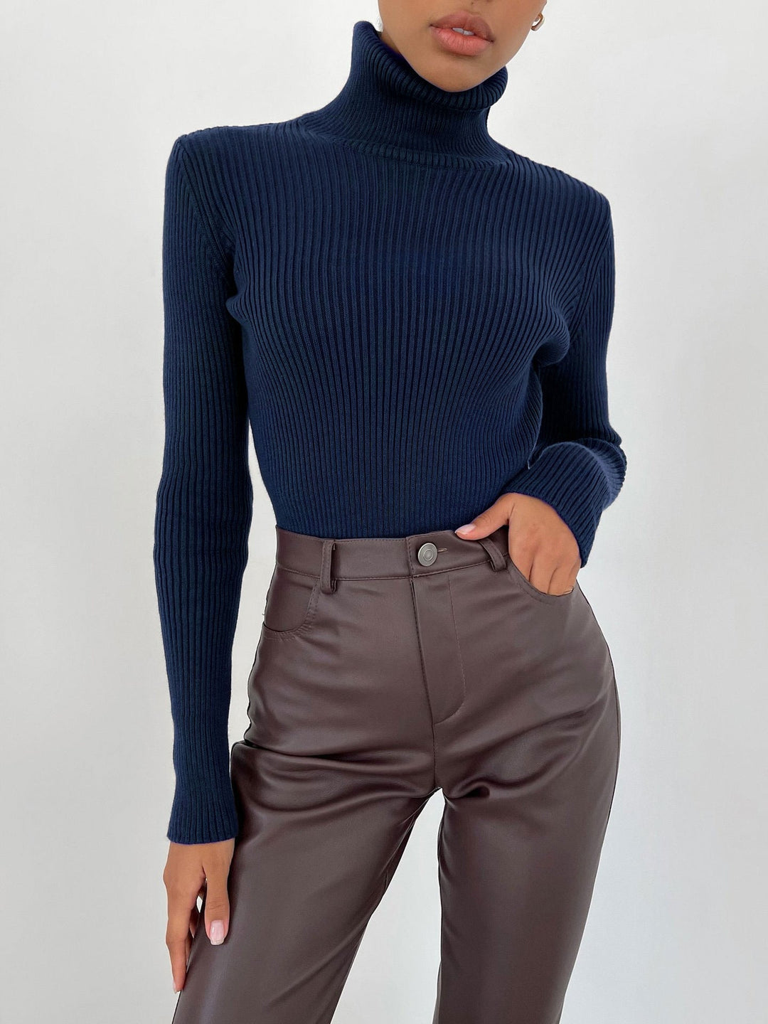 Pull à col roulé classique pour femmes | Décontracté