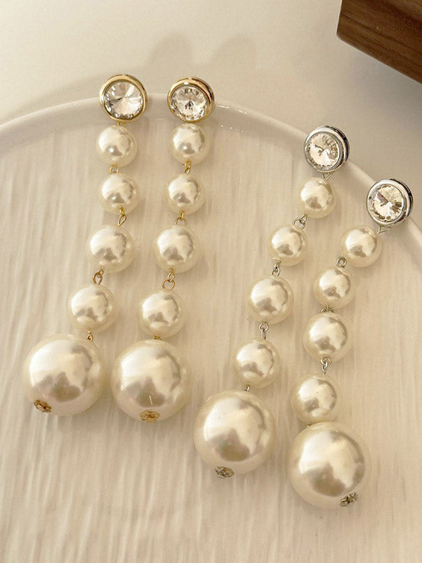 Boucles d'oreilles perlées géométriques brillantes