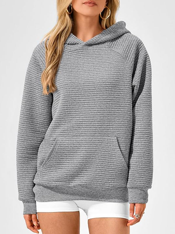 Capuche Manches Longues Poches Couleur Unie à empiècements Sweats à capuche Hauts