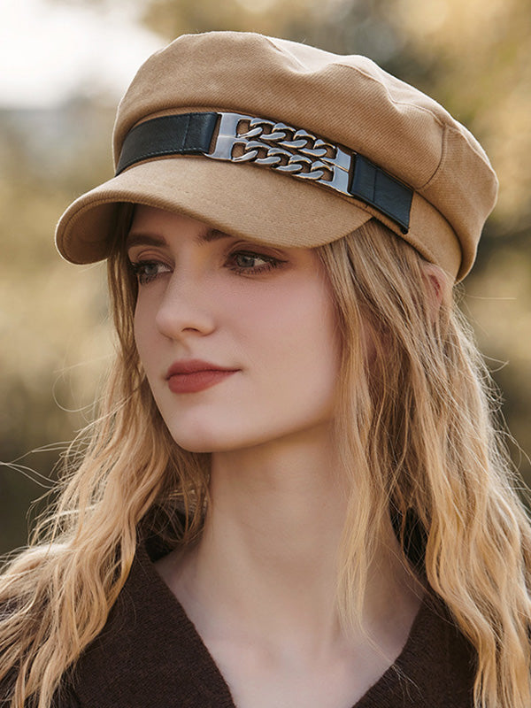 Béret rétro artistique à chaîne