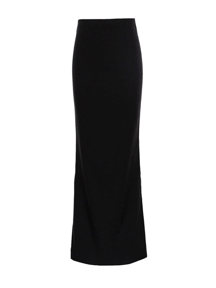Jupe moulante coupe droite, couleur unie