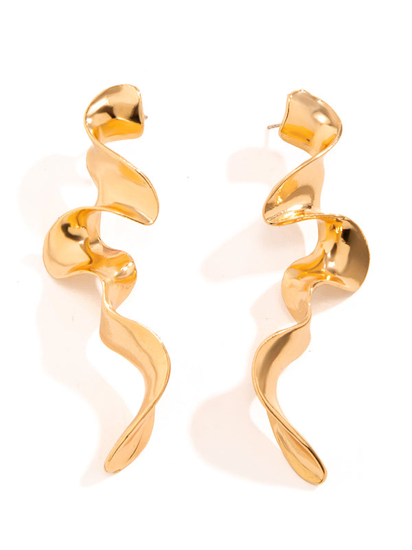 Boucles d'oreilles pendantes géométriques couleur unie