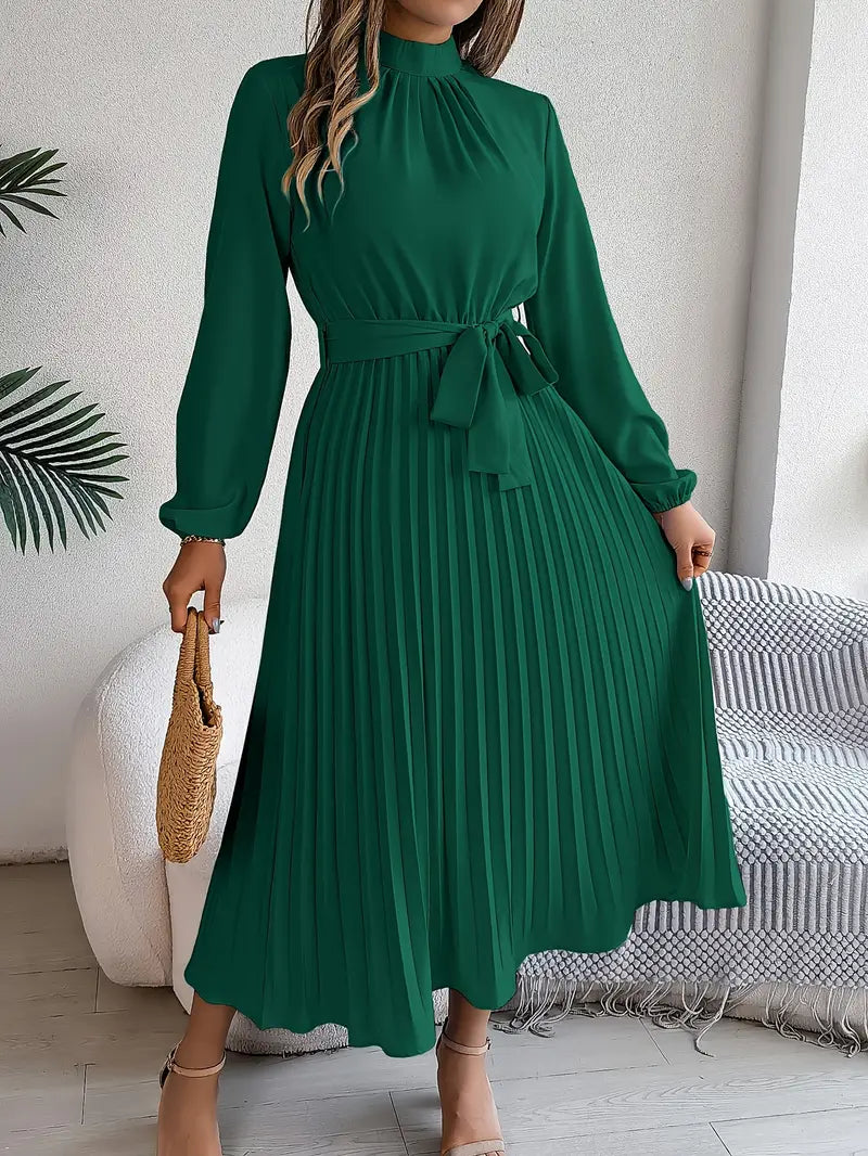 Sana | Robe de soirée plissée pour femmes à col montant