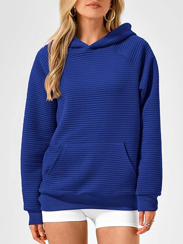 Capuche Manches Longues Poches Couleur Unie à empiècements Sweats à capuche Hauts