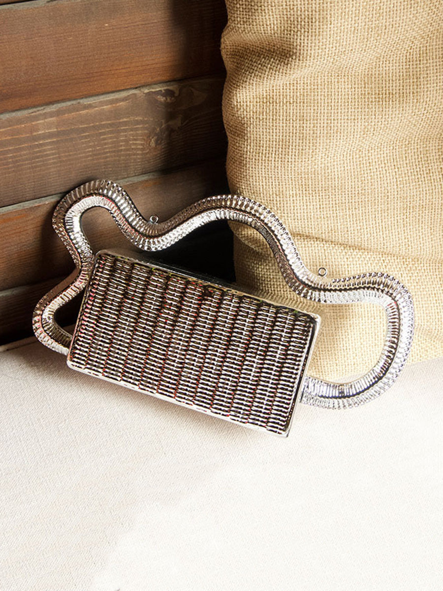 Sac à main géométrique à chaîne, couleur unie