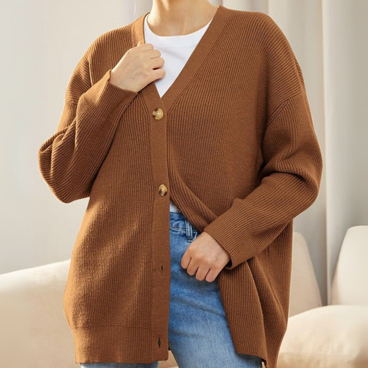 Cardigan Femme Oversize Côtelé | Détente Long