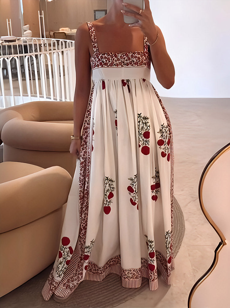 Lyla - Robe maxi avec bretelles spaghetti et design floral
