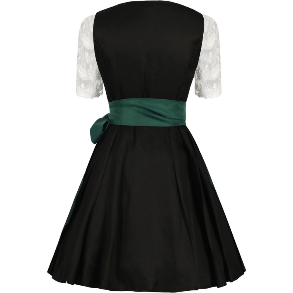 Robe Dirndl pour femmes avec accent de couleur | Robe traditionnelle classique en vert-noir