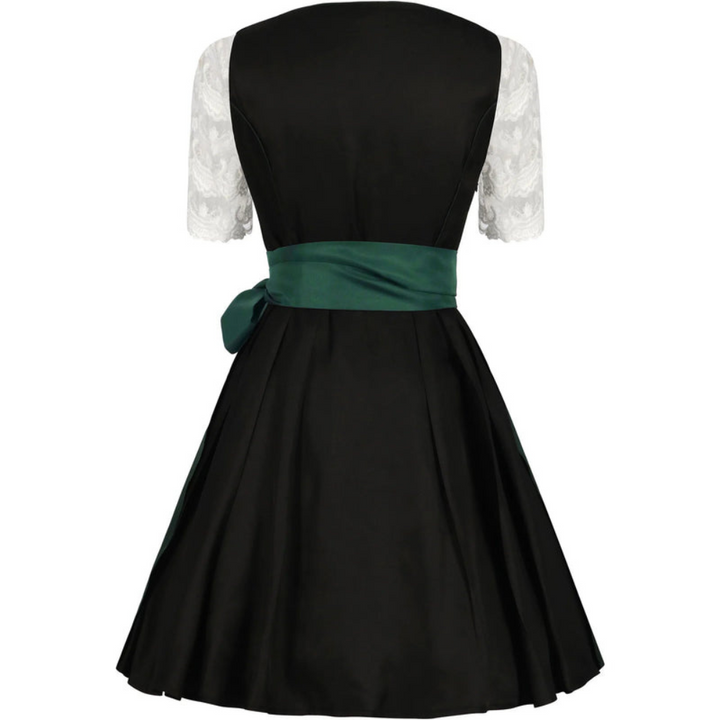 Robe Dirndl pour femmes avec accent de couleur | Robe traditionnelle classique en vert-noir