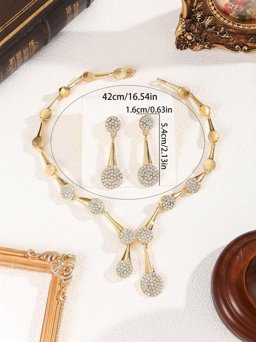Parure collier et boucles d'oreilles géométrique