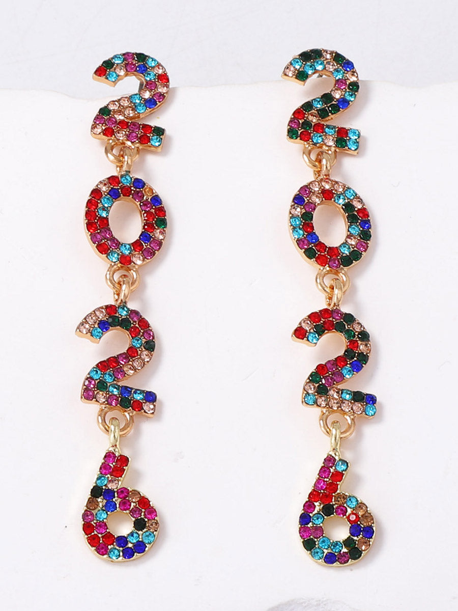 Boucles d'oreilles brillantes à motifs figuratifs, à strass