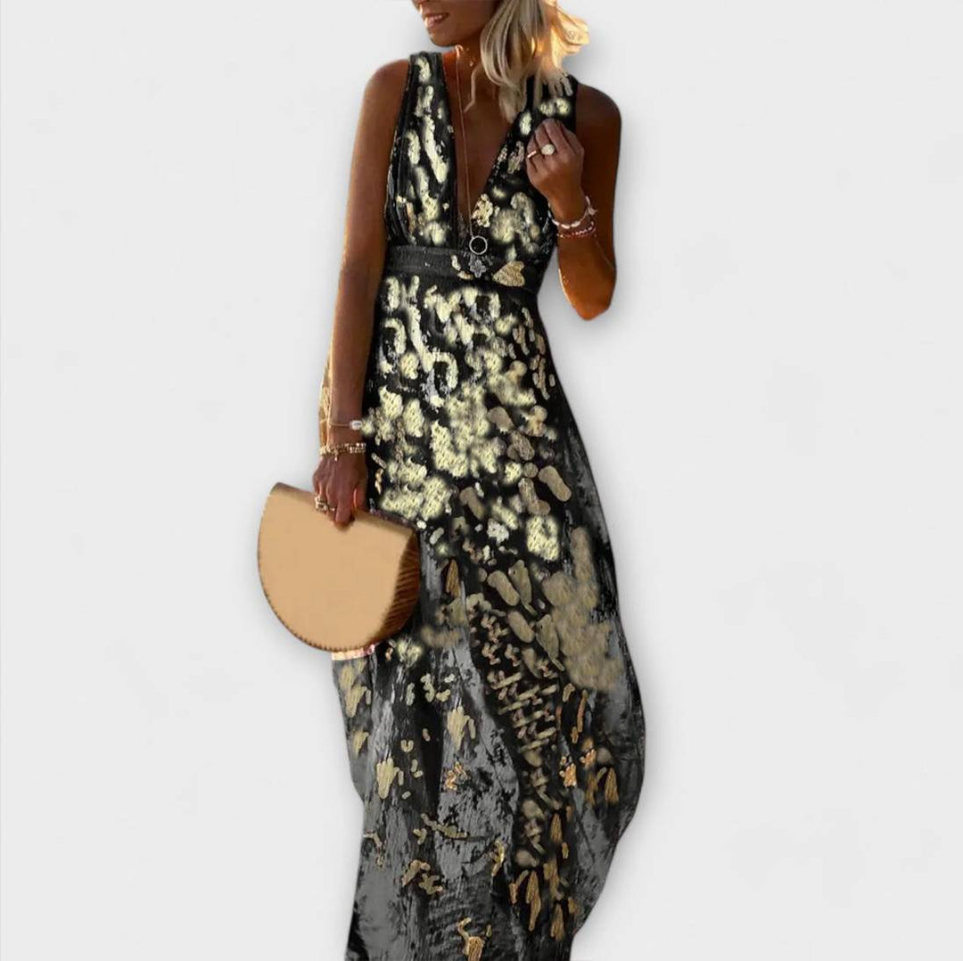 Almera – Robe maxi légère avec des reflets dorés