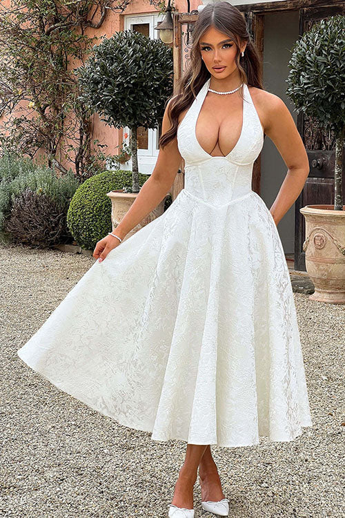 Lena | Robe élégante en A pour femme invitée de mariage