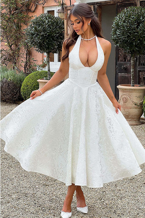 Lena | Robe élégante en A pour femme invitée de mariage