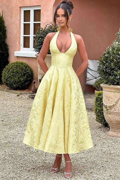 Lena | Robe élégante en A pour femme invitée de mariage