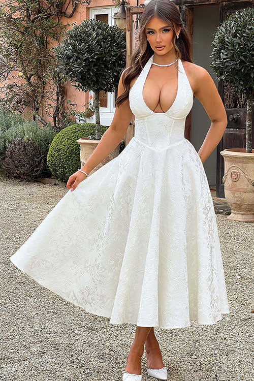 Lena | Robe élégante en A pour femme invitée de mariage