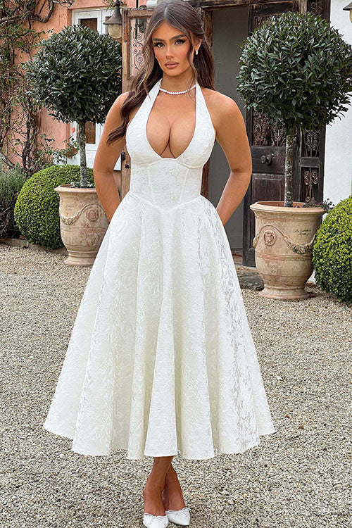 Lena | Robe élégante en A pour femme invitée de mariage