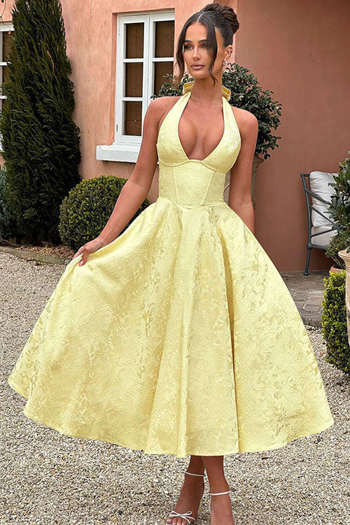 Lena | Robe élégante en A pour femme invitée de mariage